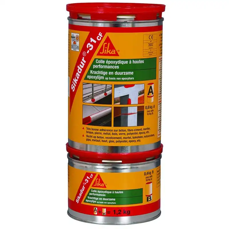 Клей конструкционный эпоксидный двухкомпонентный Sika Sikadur-31 CF, 1,2 кг, 1.94 кг/кв.м, 105724 купить недорого в Украине, фото 1