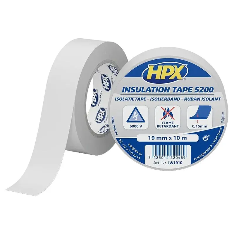 Стрічка ізоляційна HPX HPX5200, 19 мм х 10 м, білий, IW1910 купити недорого в Україні, фото 1