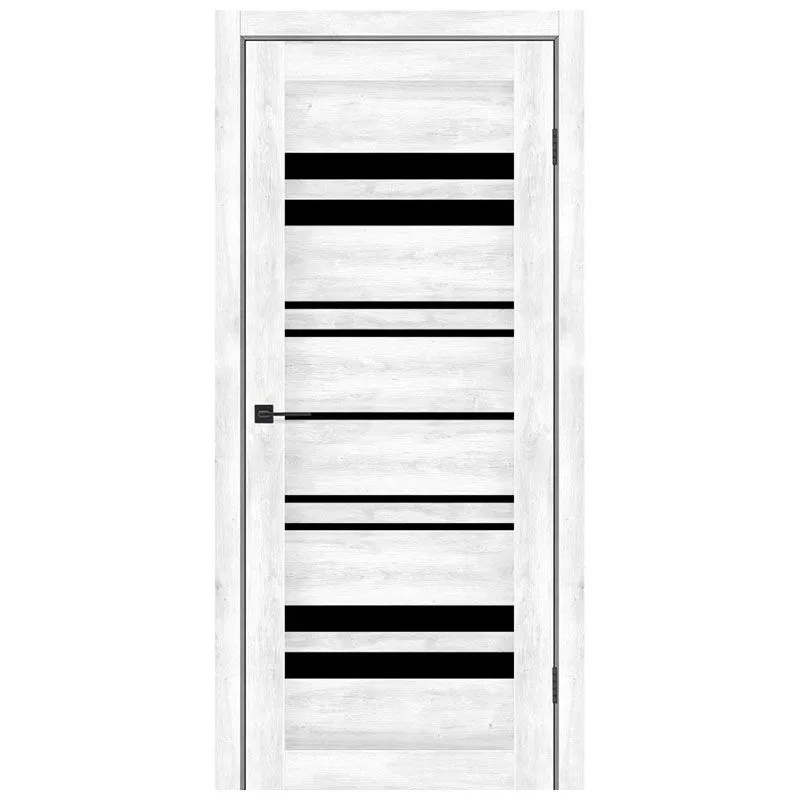 Дверне полотно KFD Comfort 800х2000 мм, дуб сірий, чорне скло купити недорого в Україні, фото 1