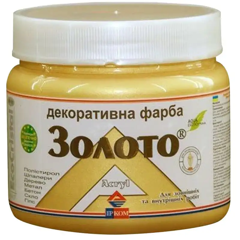 Краска акриловая ИРКОМ Золото ІР-151, 0,4 л купить недорого в Украине, фото 1