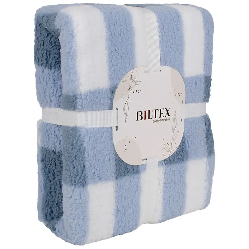 Плед Biltex Шепра Chester Blue, 150х200 см, блакитний купити недорого в Україні, фото 1