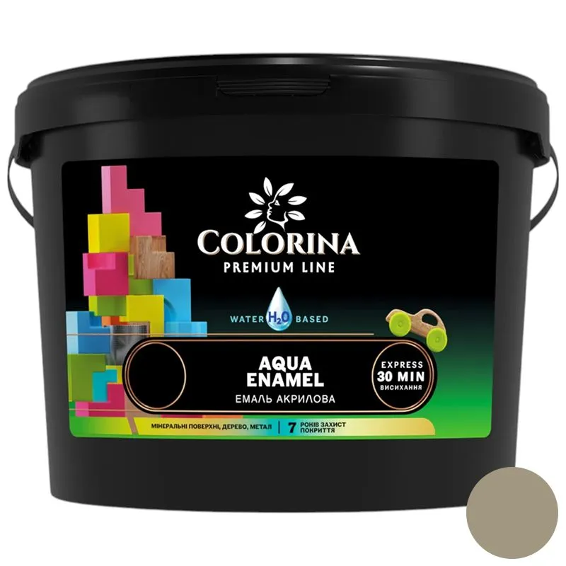 Емаль Colorina Aqua Enamel, 0,9 л, латте, шовковисто-матовий купити недорого в Україні, фото 1