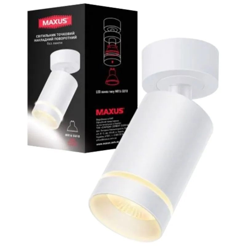 Светильник точечный накладной Maxus MAX-SD-GU10-WH купить недорого в Украине, фото 2