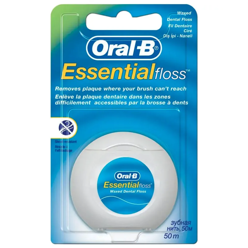 Зубна нитка Oral-B Essential floss, м'ятна, 50 м купити недорого в Україні, фото 1