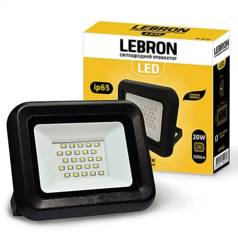 Прожектор LED Lebron LF, 20W, 6200K, 17-08-21 купити недорого в Україні, фото 1