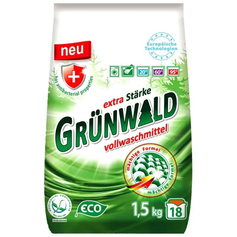Стиральный порошок Grunwald Universal Горная свежесть, 1,5 кг купить недорого в Украине, фото 1