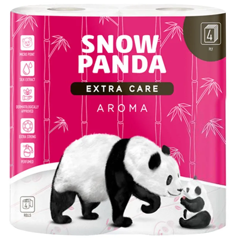 Папір туалетний Сніжна панда Extra Care Aroma, 4 шт купити недорого в Україні, фото 1