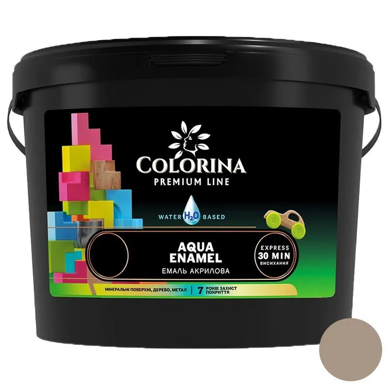 Эмаль акриловая Colorina Aqua Enamel, 0,9 л, капучино купить недорого в Украине, фото 1