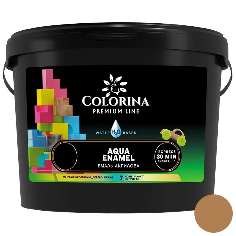 Емаль акрилова Colorina Aqua Enamel, 2 л, капучино шовковисто-матовий купити недорого в Україні, фото 1