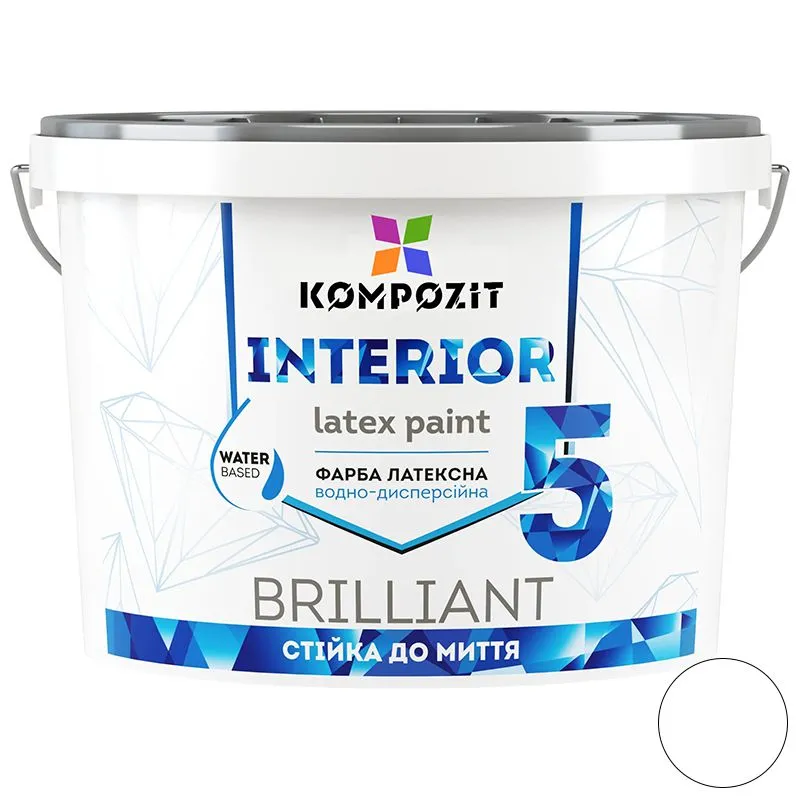 Фарба інтер'єрна Kompozit, 1,4 кг, білий купити недорого в Україні, фото 1