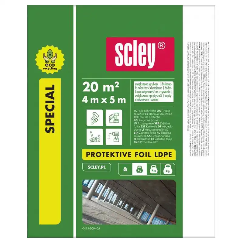 Пленка защитная Scley LDPE Эко, 20 мкм, 4х5 м, 0414-200405 купить недорого в Украине, фото 1