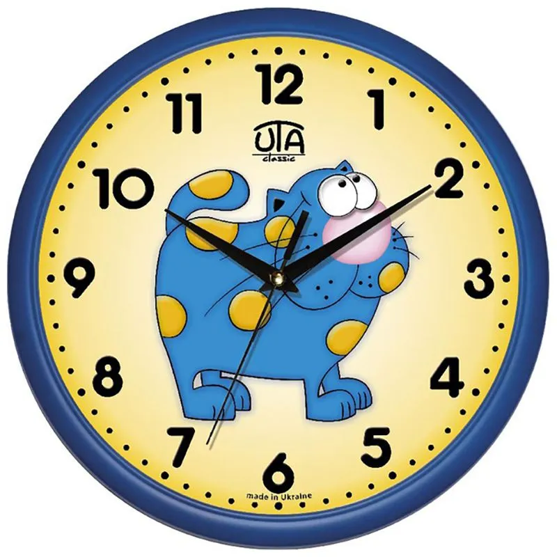 Годинник настінний Uta Котик, 30х30 см купити недорого в Україні, фото 1