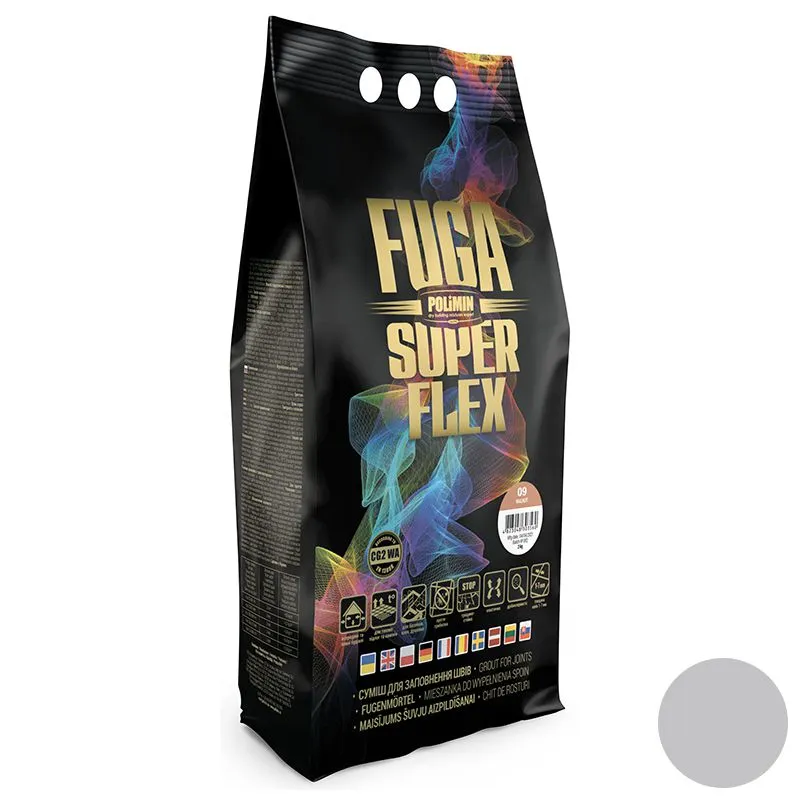 Суміш для швів Polimin Fuga Superflex, попеляста, 2 кг купити недорого в Україні, фото 1