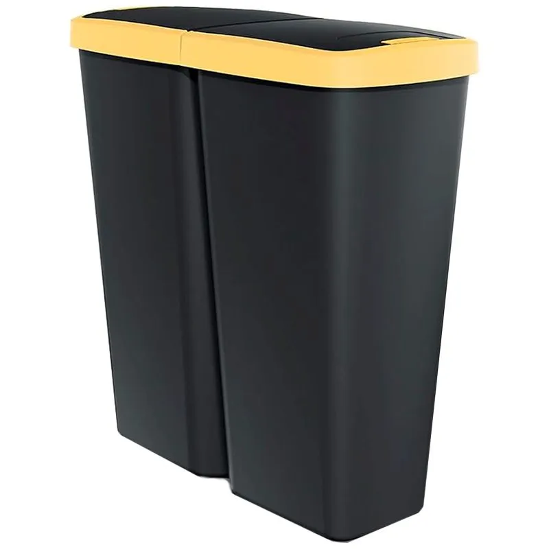 Ведро для мусора подвесное Keden, 50 л, чёрный с жёлтым, NDAB50-1215С купить недорого в Украине, фото 1