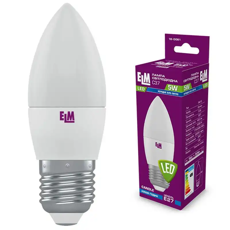 Лампа LED ELM PA10, 5W, E27, 4000K, 18-0081 купить недорого в Украине, фото 1