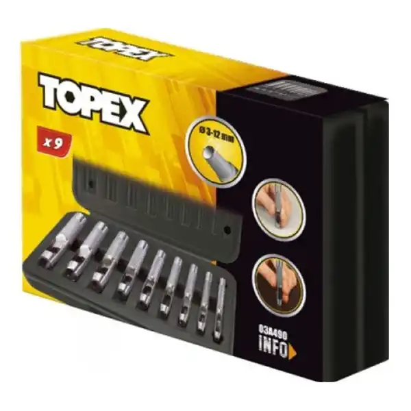 Набір пробійників Topex, 3-12 мм, 03A490 купити недорого в Україні, фото 2