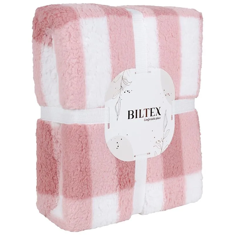 Плед Biltex Шепра Chester Pink, 200х220 см, рожевий купити недорого в Україні, фото 1