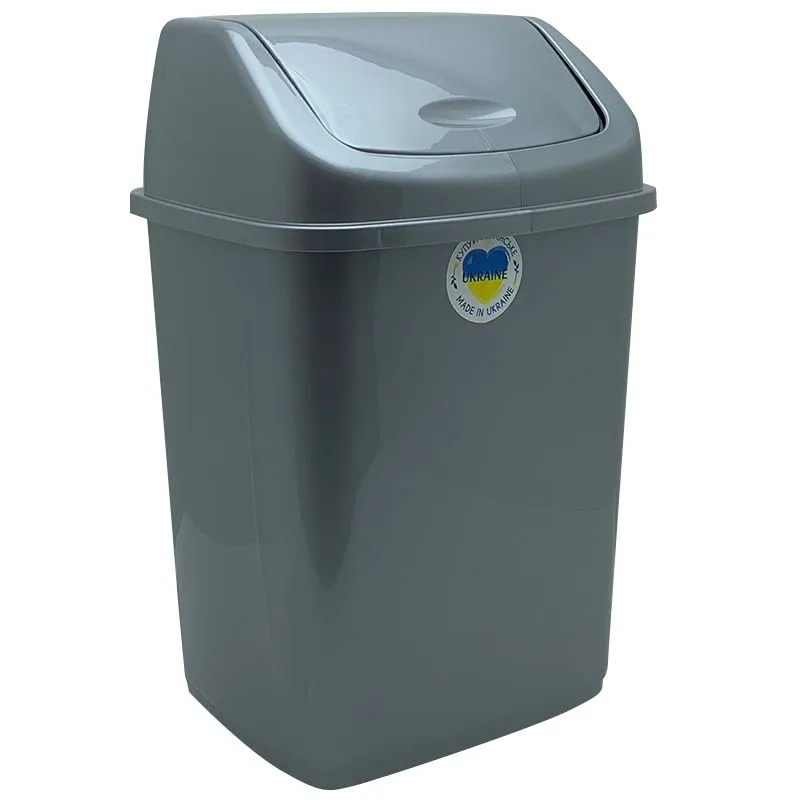 Ведро для мусора Алеана, 10 л, серый, 122063 купить недорого в Украине, фото 1