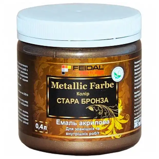 Эмаль акриловая декоративная Feidal Metallic Effect, 0,4 л, глянцевый старая бронза купить недорого в Украине, фото 1