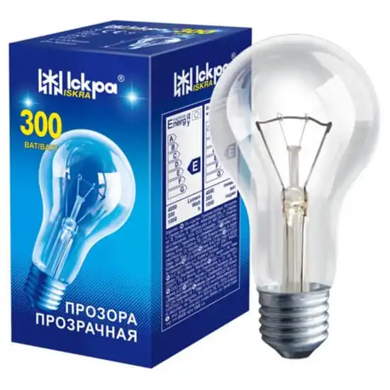 Лампа Іскра B67, 300W, E27, прозора купити недорого в Україні, фото 1