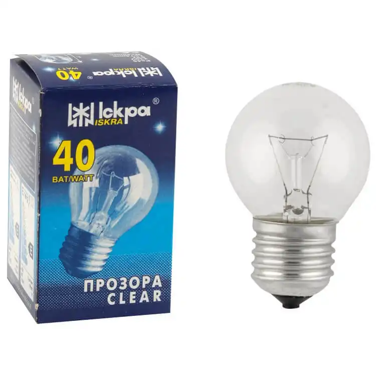 Лампа Іскра PS45, 40W, Е27, 230V купити недорого в Україні, фото 1