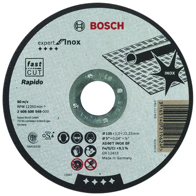Диск відрізний Bosch Inox, 125х1х22,23 мм, 608600549 купити недорого в Україні, фото 1