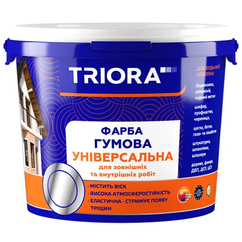 Фарба гумова універсальна Triora, TR-база, 1,2 кг купити недорого в Україні, фото 1