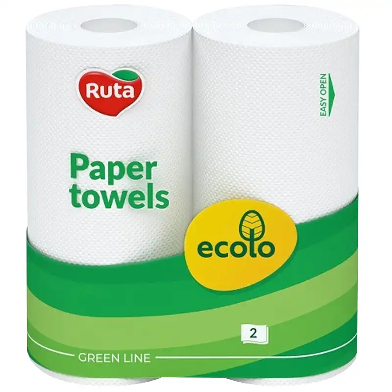 Полотенца бумажные двухслойные Ruta Ecolo, 2 шт, 58768995 купить недорого в Украине, фото 1