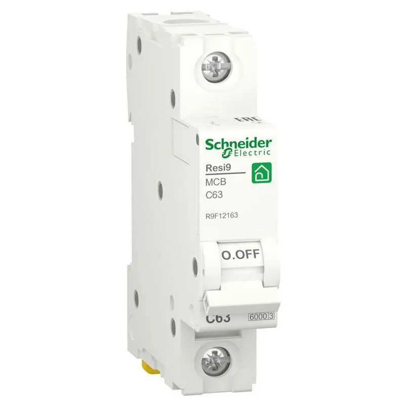 Автоматичний вимикач Schneider Electric, RESI9, 1P, 63A, С, 6KA, R9F12163 купити недорого в Україні, фото 1