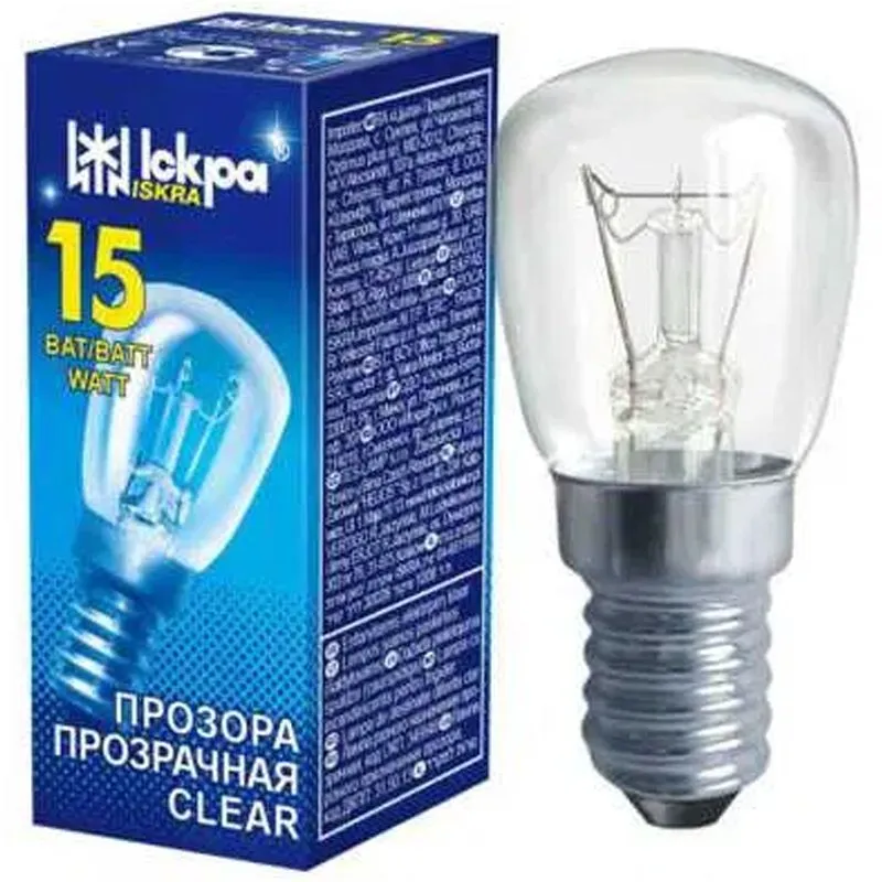 Лампа для холодильників Іскра, 230В, 15W, Е14 купити недорого в Україні, фото 1