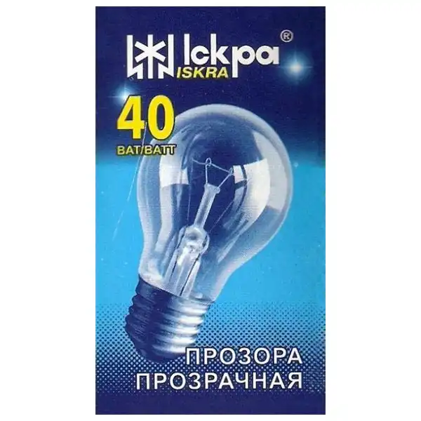 Лампа Іскра, А60, 24В, 40W, Е27 купити недорого в Україні, фото 2