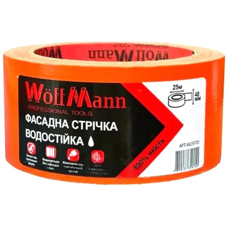 Стрічка фасадна водостійка WoffMann, 25 м, 48 мм, 4825FTO купити недорого в Україні, фото 1