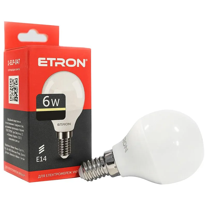 Лампа светодиодная Etron, 6 W, G45, E14, 3000 K, 1-ELP-047 купить недорого в Украине, фото 1