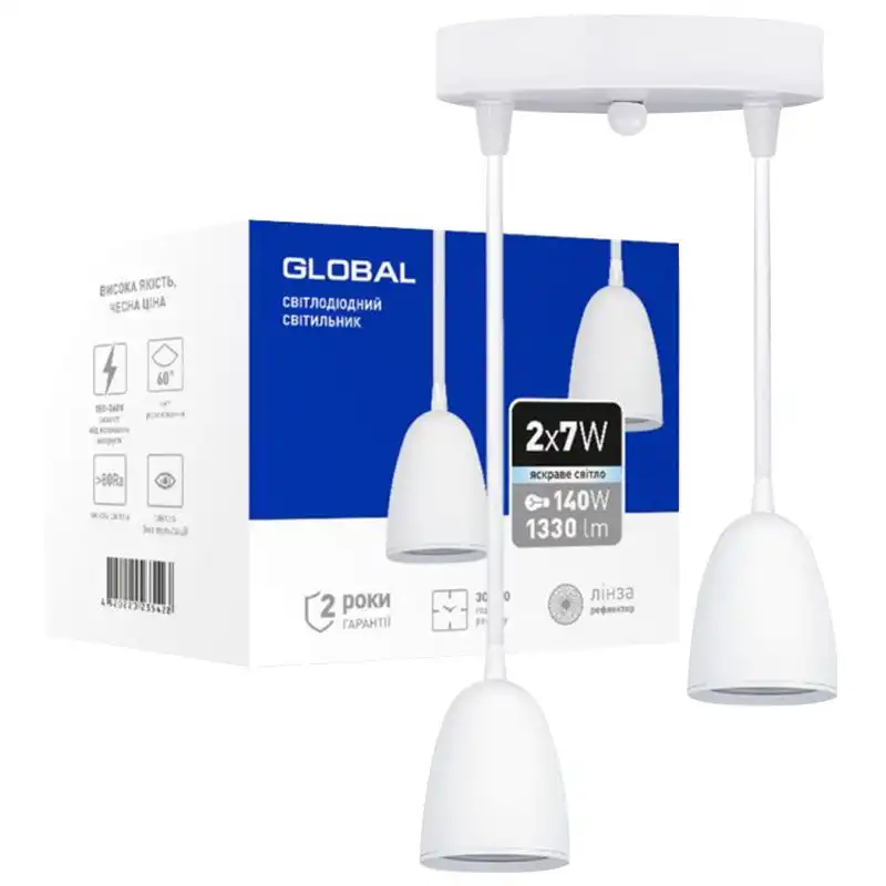 Світильник світлодіодний Global GPL-01C, 14 Вт, 4100К, білий, 2-GPL-11441-CW купити недорого в Україні, фото 2
