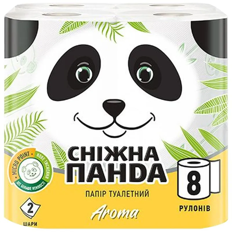 Туалетний папір Сніжна панда Арома, 2 шари, 8 шт купити недорого в Україні, фото 1