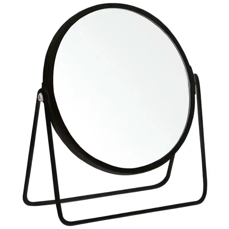 Дзеркало настільне кругле двостороннє Trento, 180x190 мм, чорний мат, 54393 купити недорого в Україні, фото 1