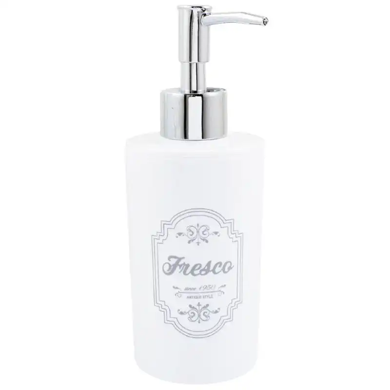 Дозатор для жидкого мыла Arino Fresco White, кнопочный, пластик, 0,25 л, белый, 54521 купить недорого в Украине, фото 1