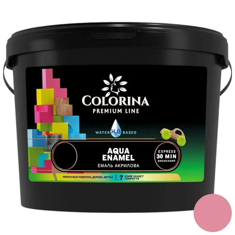 Емаль акрилова Colorina Aqua Enamel, 0,9 л, сакура шовковисто-матовий купити недорого в Україні, фото 1
