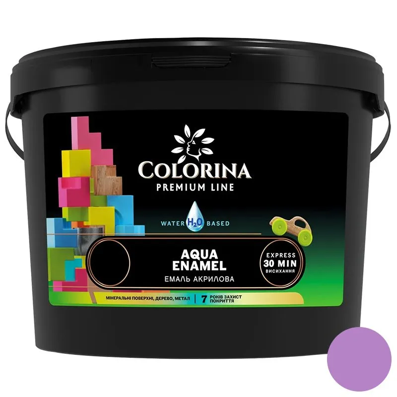 Емаль акрилова Colorina Aqua Enamel, 0,9 л, лаванда шовковисто-матовий купити недорого в Україні, фото 1