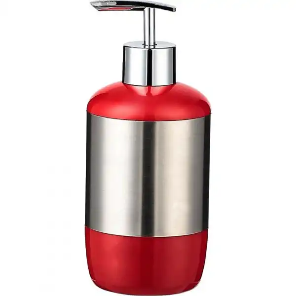 Дозатор для жидкого мыла Prima Nova кнопочная, пластиковая, 0,45 л, красный купить недорого в Украине, фото 1