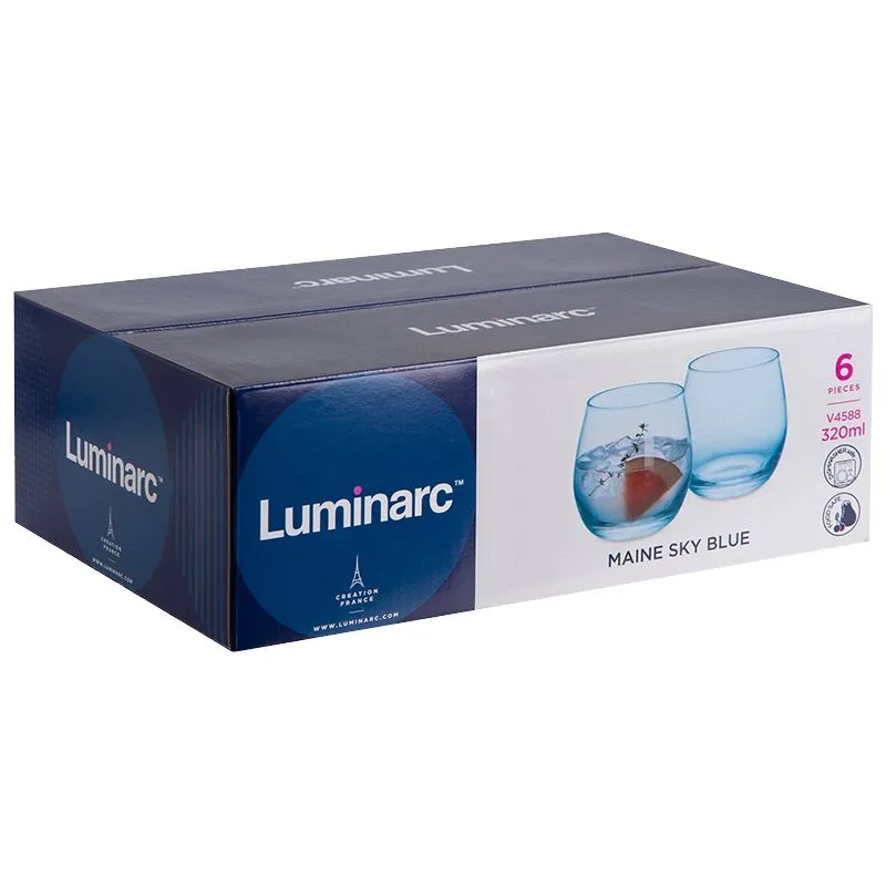 Набір склянок Luminarc Maine Sky Blue, 320 мл, 6 шт, V4588, фото 2 Набір склянок Luminarc Maine Sky Blue, 320 мл, 6 шт, V4588 купити недорого в Україні, фото 2