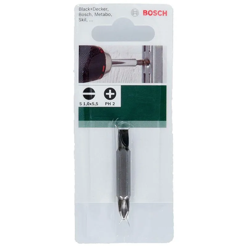 Бита двухсторонняя Bosch LS 1,0х5,5/PH2 XH DIY, 45 мм, 2609255954 купить недорого в Украине, фото 2