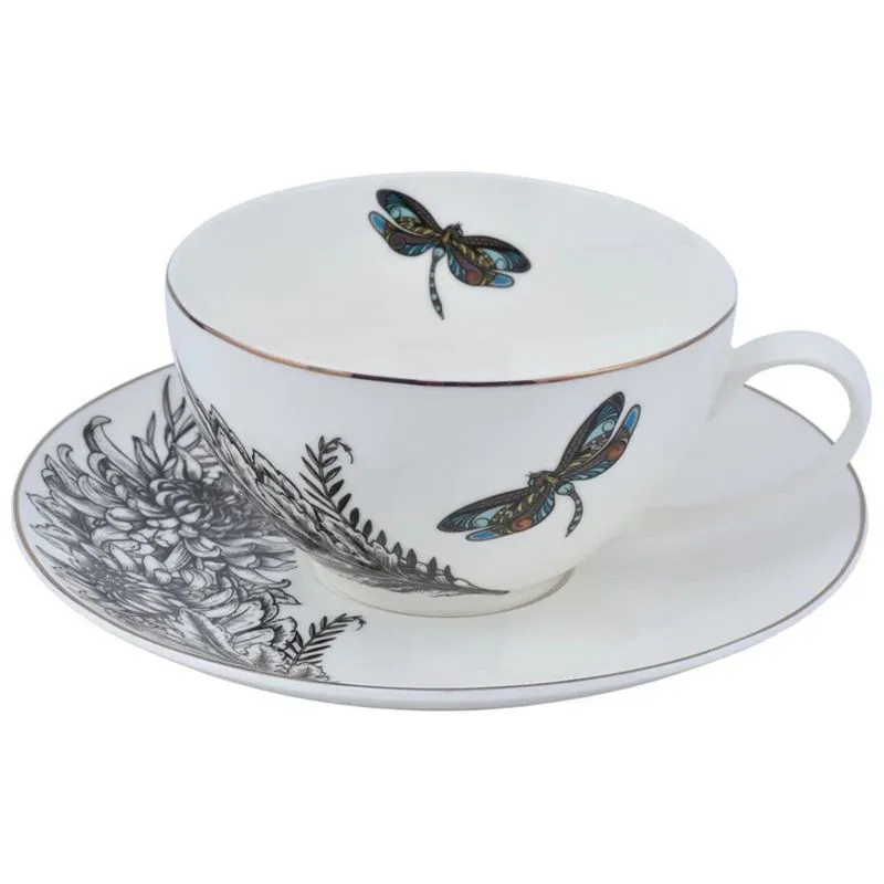 Набор чашка и блюдце для чая Astera Charm Dragonfly, 410 мл, A0530-CS410-A купить недорого в Украине, фото 1