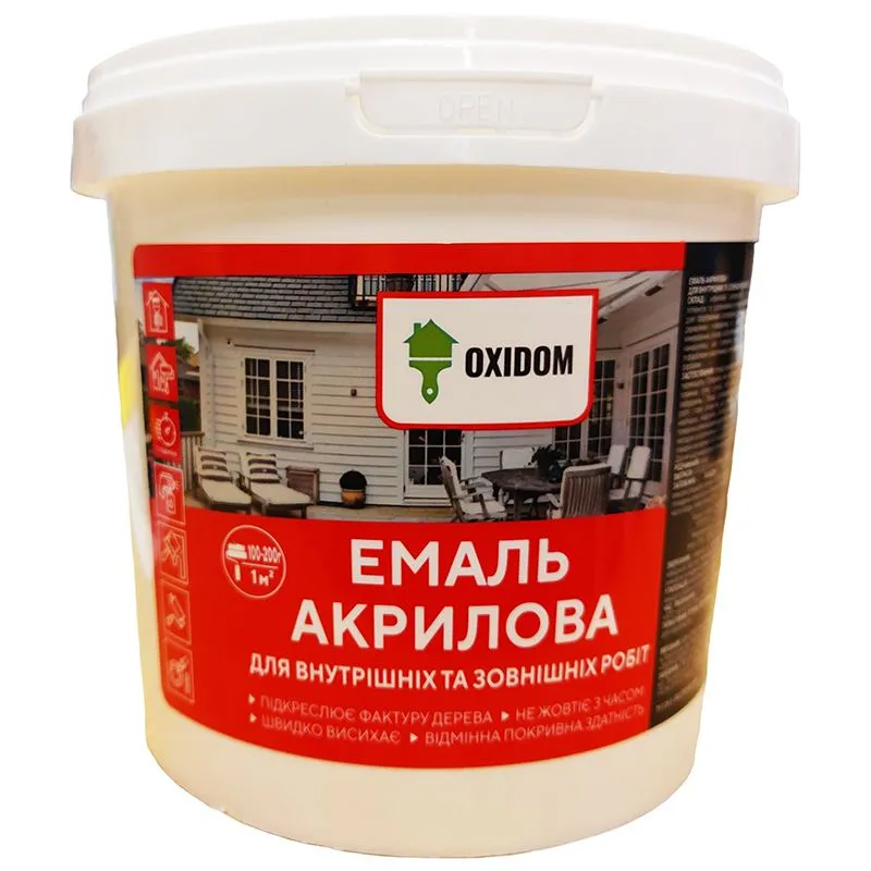 Эмаль акриловая Oxidom, 2 кг, белый купить недорого в Украине, фото 1
