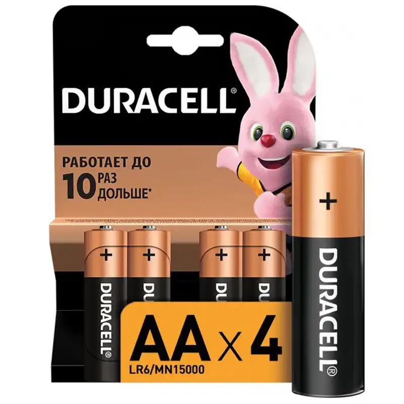 Батарейка Duracell Basic AA 1,5V LR6, 4 шт., 81404815 купить недорого в Украине, фото 1