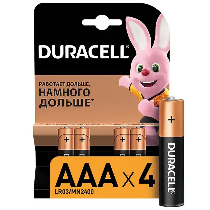 Батарейка Duracell Basic AAA 1,5V LR03, 4 шт., 81404831 купити недорого в Україні, фото 1