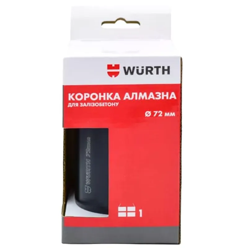 Коронка алмазна по залізобетону Wurth, 72х10 мм, SDS-plus, 166663572 купити недорого в Україні, фото 1