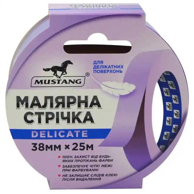 Лента малярная Mustang Delicate, 0,038х25 м, фиолетовая, WMT3825V купить недорого в Украине, фото 2