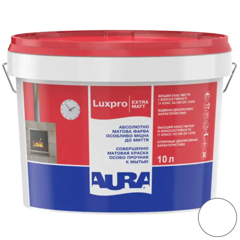 Краска интерьерная акрилатная Aura Lux Pro Extramatt, 10 л, глубокоматовая, белый купить недорого в Украине, фото 1