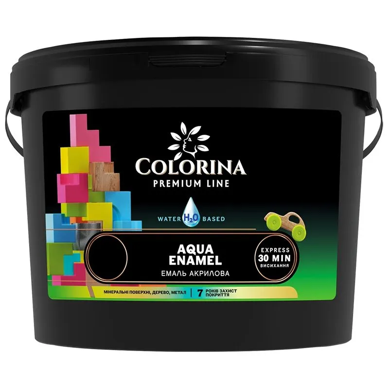 Емаль акрилова Colorina Aqua Enamel, 0,9 л, топаз шовковисто-матовий купити недорого в Україні, фото 1